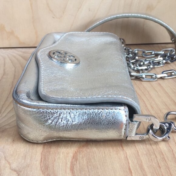 Tory Burch Silver Classic Mini Crossbody Bag - Picture 4 of 10